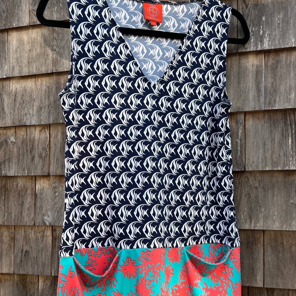 Tracy Negoshian - Cheery V-Neck tank dress with pockets